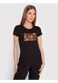 Armani Exchange T-Shirt 8NYTDL YJ73Z 6231 Czarny Slim Fit. Kolor: czarny. Materiał: bawełna