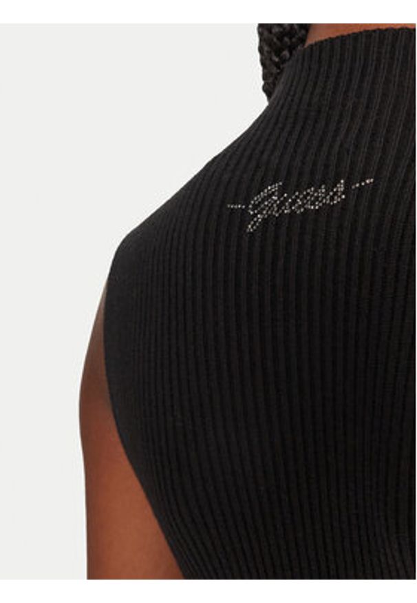 Guess Sukienka dzianinowa W5BK23 Z3OW2 Czarny Slim Fit. Kolor: czarny. Materiał: syntetyk