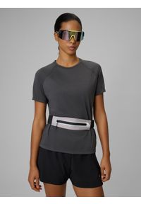 4f - 4F Koszulka do biegania szybkoschnąca damska - żółta S. Kolor: szary. Materiał: dzianina. Długość: długie. Sport: fitness, bieganie #1