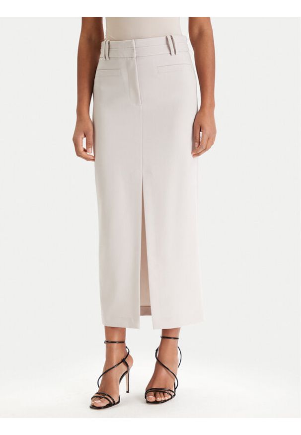 Patrizia Pepe Spódnica midi 8G0515/A498-S748 Szary Regular Fit. Kolor: szary. Materiał: syntetyk