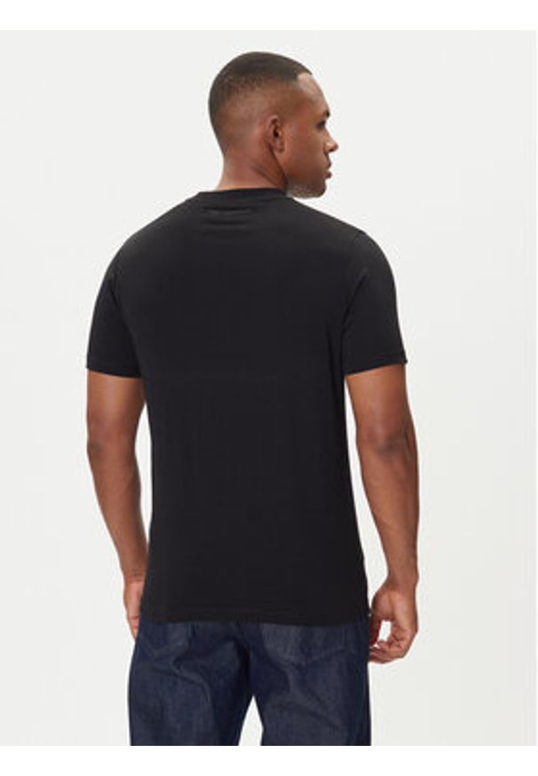 Karl Lagerfeld - KARL LAGERFELD T-Shirt 755046 554225 Czarny Regular Fit. Typ kołnierza: dekolt w karo. Kolor: czarny. Materiał: bawełna