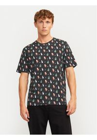 Jack & Jones - Jack&Jones T-Shirt Xmas Merry 12265399 Czarny Standard Fit. Kolor: czarny. Materiał: bawełna