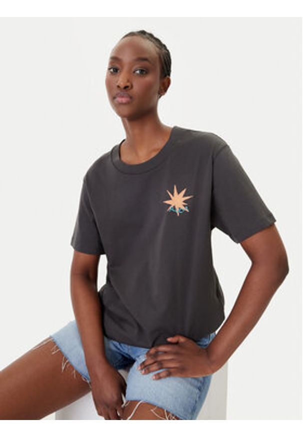 RVCA T-Shirt Pegasus EVJZT00165 Czarny Easy Fit. Kolor: czarny. Materiał: bawełna