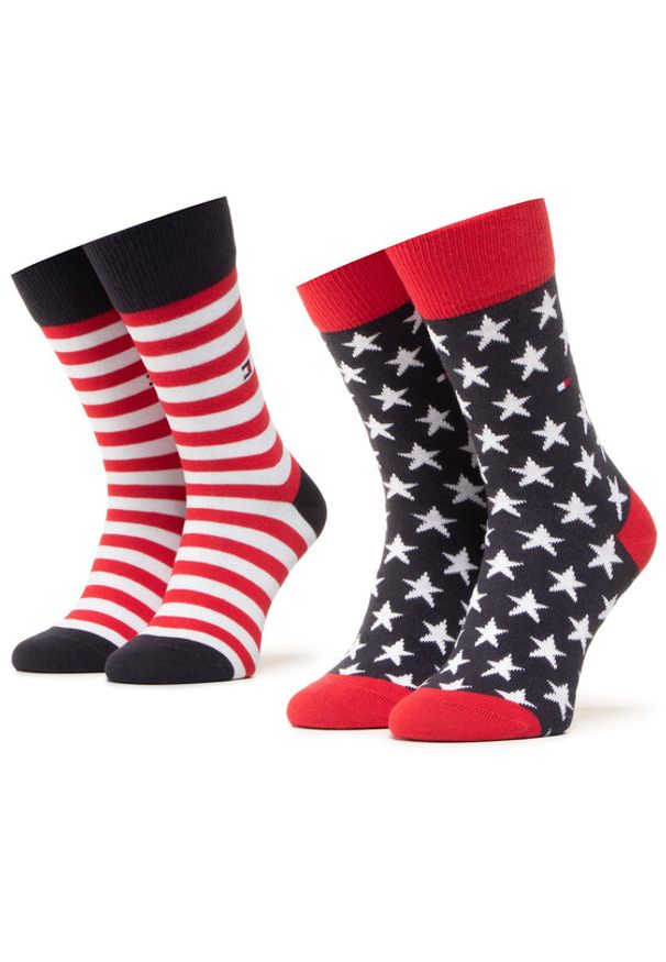 TOMMY HILFIGER - Tommy Hilfiger Skarpety długie 100000816 Kolorowy. Materiał: materiał. Wzór: kolorowy