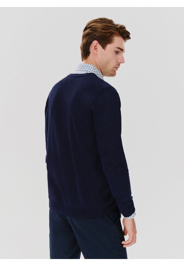 Pako Lorente - PAKO LORENTE – Męski kardigan w kolorze granatowym. Kolor: niebieski, czarny. Materiał: poliamid, wiskoza. Sezon: jesień