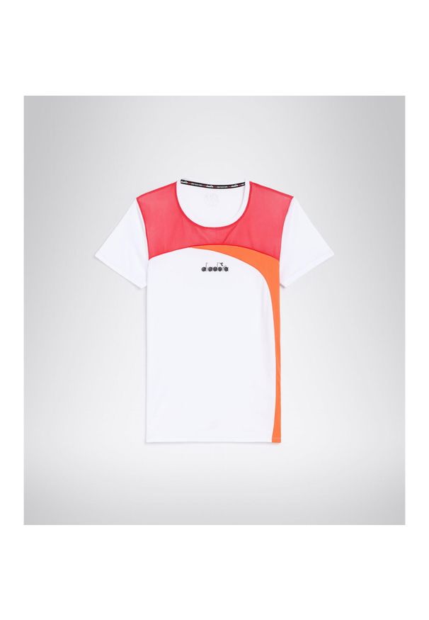 Koszulka do tenisa z krótkim rekawem damska Diadora L. SS T-SHIRT optical white. Kolor: biały. Długość rękawa: krótki rękaw. Długość: krótkie. Sport: tenis