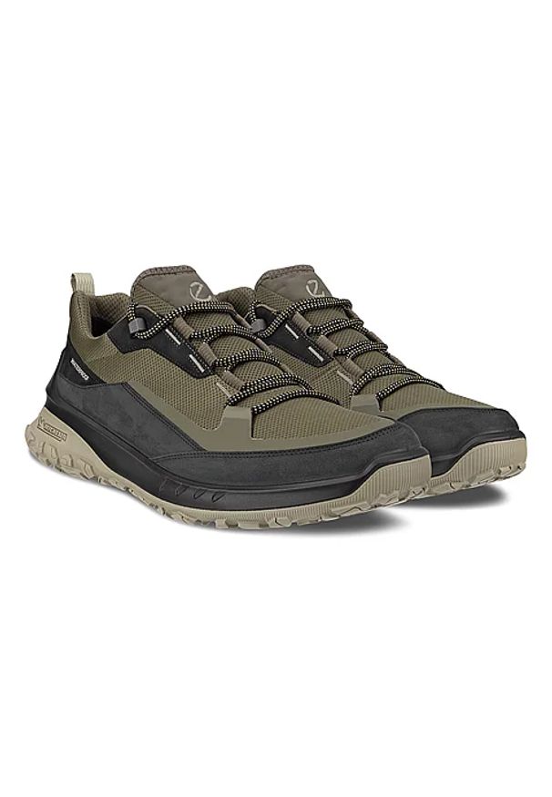 ecco - Buty outdoorowe męskie ECCO ULT-TRN M LOW WP. Kolor: zielony. Materiał: nubuk, skóra, materiał, guma. Sport: turystyka piesza