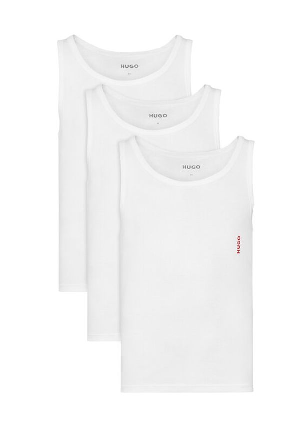 Hugo - HUGO Komplet 3 tank topów 50545681 Biały Slim Fit. Kolor: biały. Materiał: bawełna