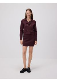 Reserved - Kardigan z ozdobnymi guzikami - ciemnofioletowy. Kolor: fioletowy. Materiał: dzianina #1