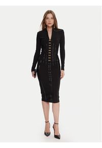 Elisabetta Franchi Marynarka GI-182-57E2-V590 Czarny Slim Fit. Kolor: czarny. Materiał: syntetyk #3