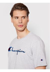 Champion T-Shirt Big Script Logo 216547 Szary Regular Fit. Kolor: szary. Materiał: bawełna #5