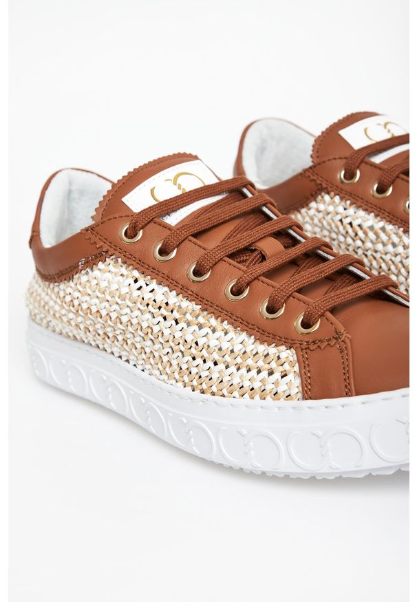 Sneakersy damskie skórzane Oslo CESARE CASADEI. Materiał: skóra