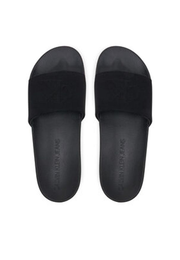 Calvin Klein Jeans Klapki Slide Hf Mono Cv YM0YM01282 Czarny. Kolor: czarny. Materiał: materiał