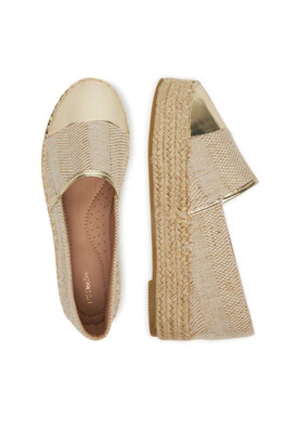 DeeZee Espadryle JSZ701-2 Złoty. Kolor: złoty. Materiał: materiał