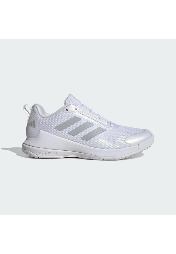 Adidas - Buty Novaflight 2 Indoor. Kolor: biały, szary, wielokolorowy. Materiał: materiał. Sport: siatkówka