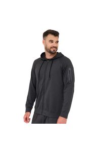 Bluza męska wełniana z kapturem Brubeck OUTDOOR MERINO. Typ kołnierza: kaptur. Kolor: szary. Materiał: poliamid, elastan, poliester, wełna. Sport: outdoor