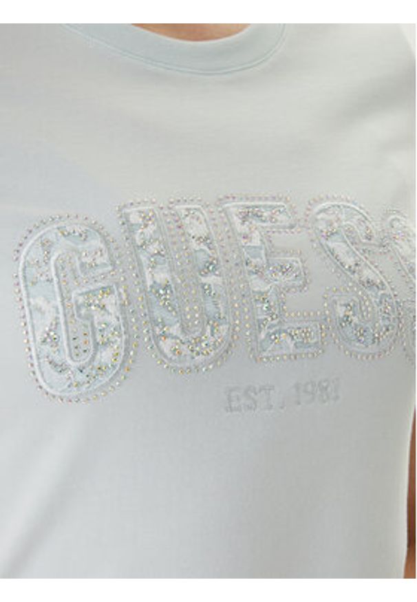 Guess T-Shirt W5GI04 J1314 Zielony Slim Fit. Kolor: zielony. Materiał: bawełna