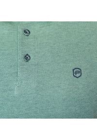 Bawełniana, Męska Koszulka Polo - Pako Jeans - Bladozielony Melanż. Okazja: na co dzień. Typ kołnierza: polo. Kolor: zielony. Materiał: bawełna. Wzór: melanż. Styl: casual #4