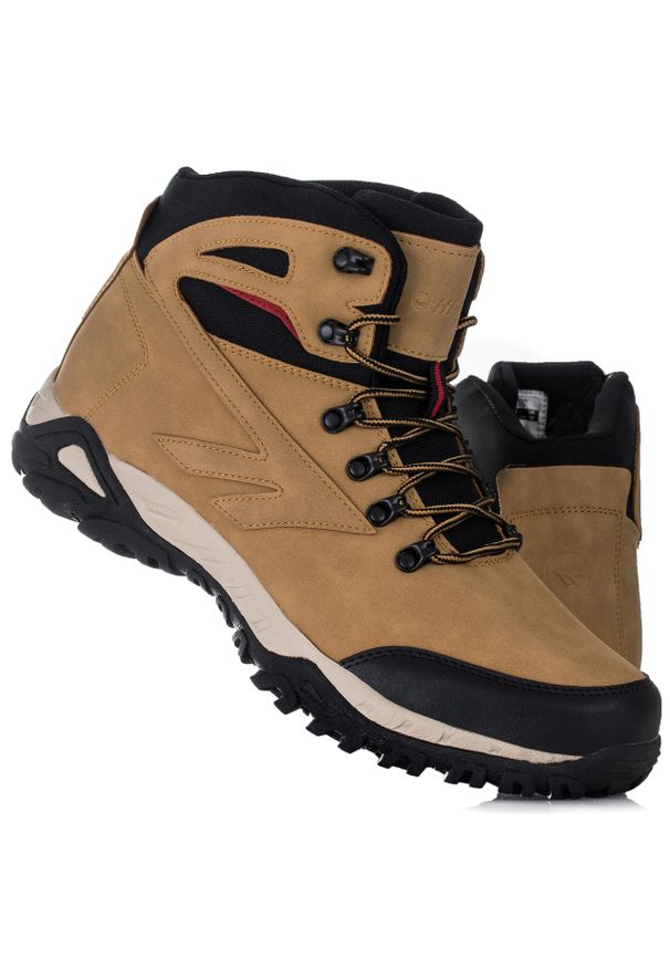 Hi-tec - Buty męskie wysokie Hi-Tec MEDIN. Kolor: brązowy. Materiał: syntetyk, materiał. Styl: sportowy. Sport: turystyka piesza