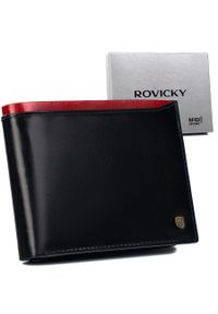 Portfel skórzany ROVICKY N992-RVT czarny. Kolor: czarny. Materiał: skóra