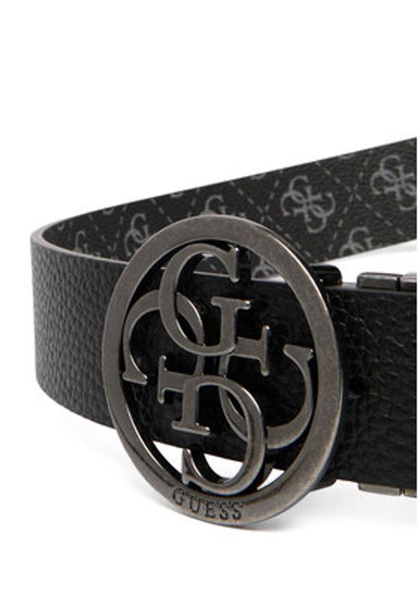 Guess Pasek BM7885 P6235 Czarny. Kolor: czarny. Materiał: skóra