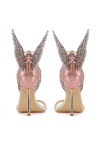 SOPHIA WEBSTER - Sandały Evangeline z brokatowymi skrzydłami. Kolor: różowy, wielokolorowy, fioletowy. Wzór: aplikacja #2