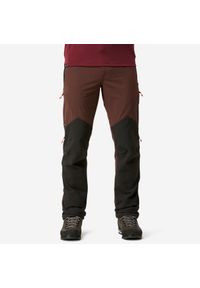 FORCLAZ - Spodnie trekkingowe męskie Forclaz MT900 wiatroodporne. Kolor: wielokolorowy, czarny, brązowy. Materiał: tkanina, materiał. Wzór: ze splotem