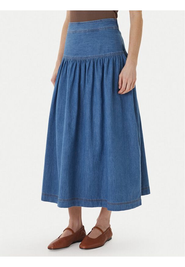 only - ONLY Spódnica jeansowa Sevigny 15364687 Niebieski Regular Fit. Kolor: niebieski. Materiał: bawełna