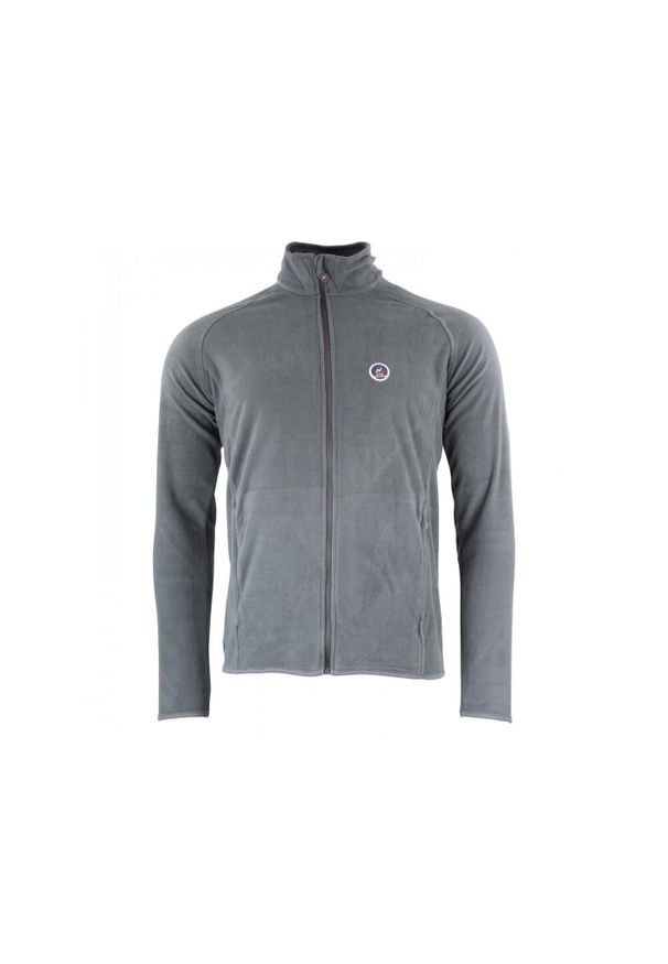 PEAK MOUNTAIN - Polar z kapturem zapinany na zamek 1/2 Peak Mountain. Typ kołnierza: kaptur. Kolor: szary. Materiał: polar. Sezon: zima. Sport: turystyka piesza