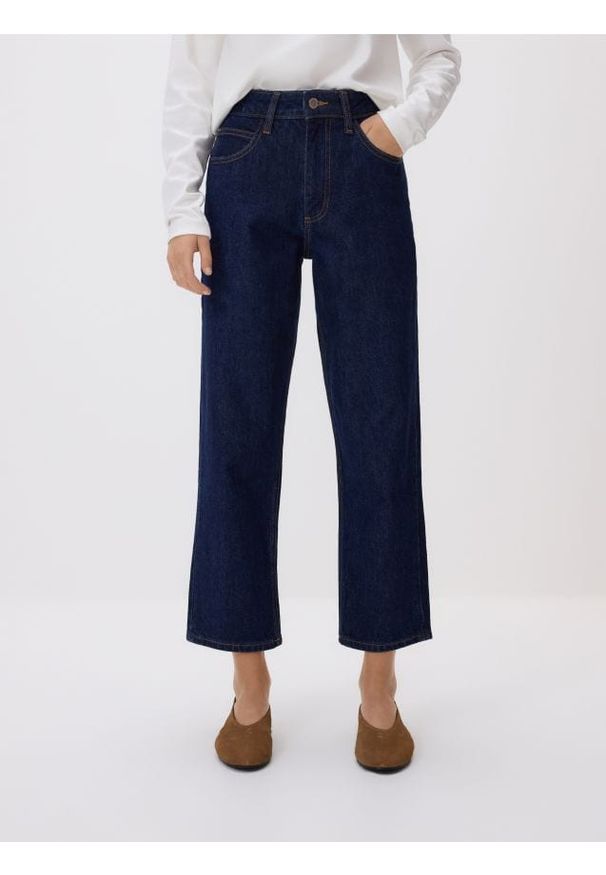 Reserved - Jeansy straight - granatowy. Kolor: niebieski