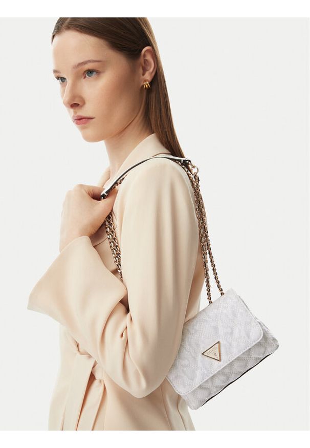 Guess Torebka Giully II Mini HWKG96 73740 Biały. Kolor: biały. Materiał: skórzane