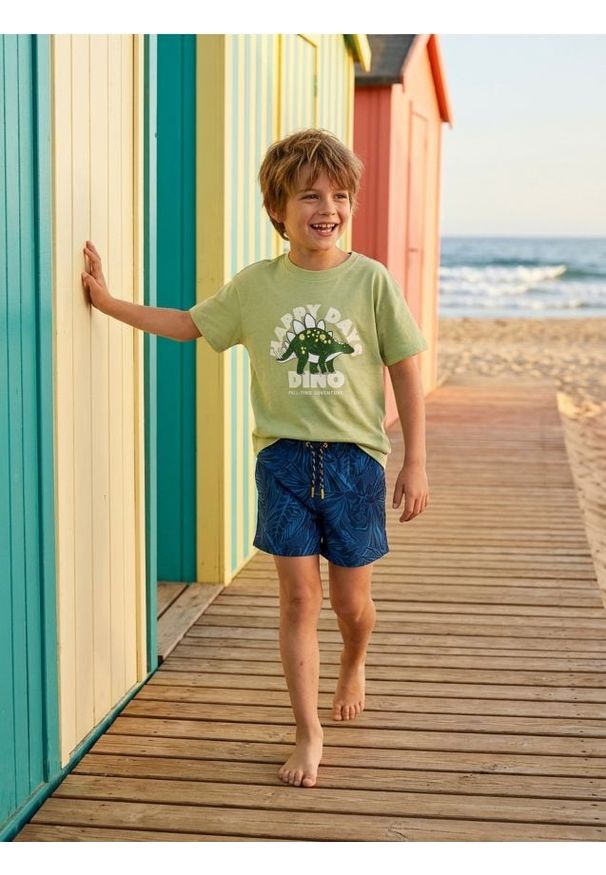 Sinsay - Szorty kąpielowe z motywem roślinnym - granatowy. Kolor: niebieski