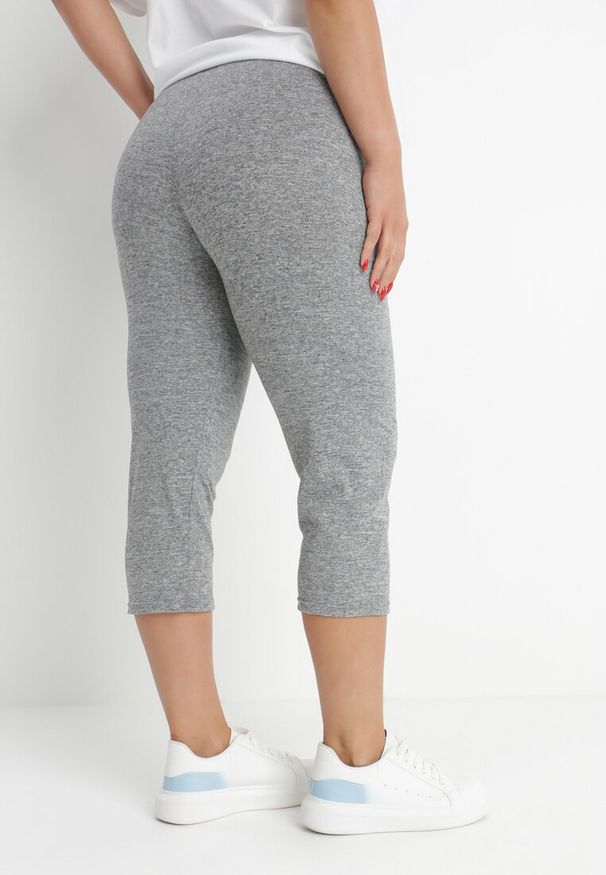 Born2be - Szare Legginsy Althiolea. Okazja: na co dzień. Kolekcja: plus size. Kolor: szary. Materiał: bawełna, materiał. Wzór: gładki. Styl: sportowy, casual