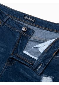 Ombre Clothing - Spodnie męskie jeansowe SKINNY FIT - niebieskie P1060 - XXL. Kolor: niebieski. Materiał: jeans #5
