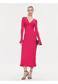 TwinSet - TWINSET Sukienka dzianinowa 241TP3050 Różowy Regular Fit. Kolor: różowy. Materiał: syntetyk, wiskoza
