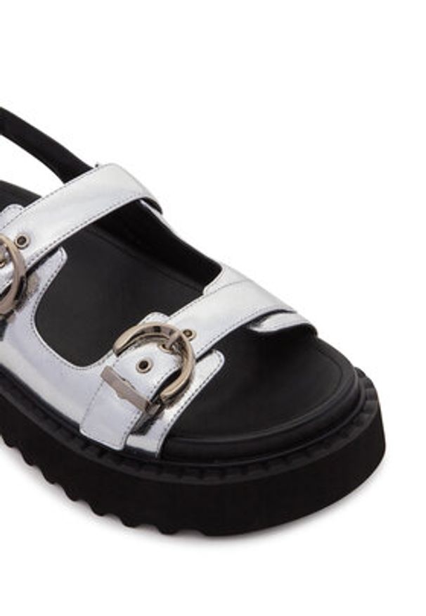 Pinko - PINKO Sandały Kate 03 SD0293 P049 Srebrny. Kolor: srebrny. Materiał: skóra