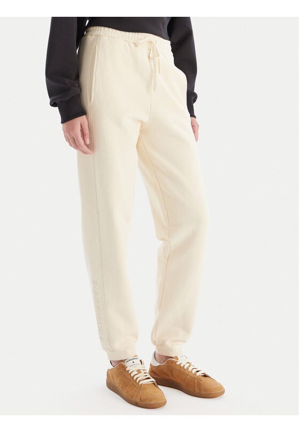 Patrizia Pepe Spodnie dresowe 2P1720/J079 W405 Écru Regular Fit. Kolor: kremowy. Materiał: bawełna