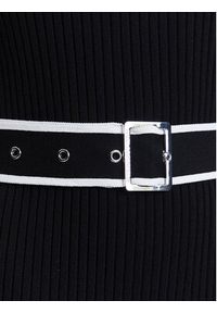 Karl Lagerfeld - KARL LAGERFELD Sukienka codzienna A3W13039 Czarny Slim Fit. Okazja: na co dzień. Typ kołnierza: dekolt w karo. Kolor: czarny. Materiał: syntetyk. Typ sukienki: proste. Styl: casual #3