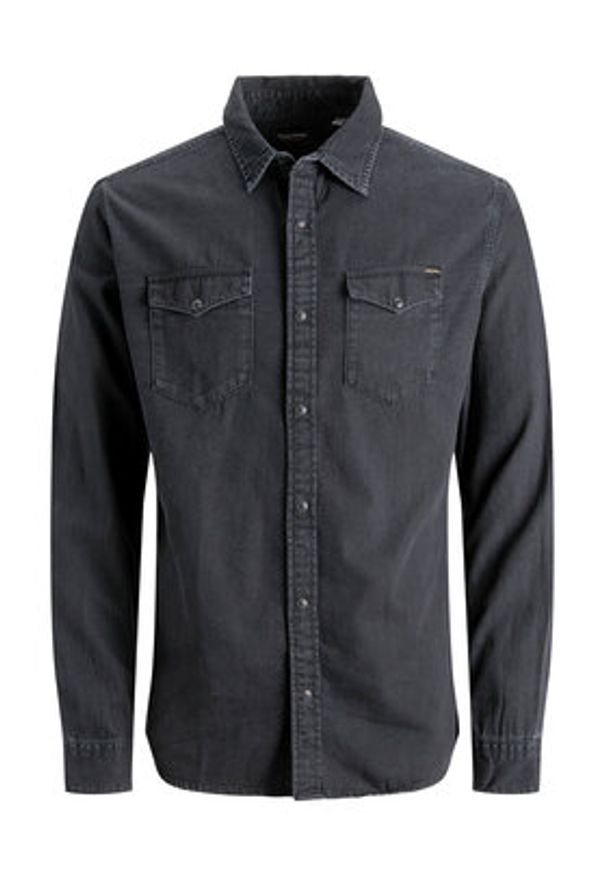 Jack & Jones - Jack&Jones Koszula Sheridan 12138115 Czarny Slim Fit. Kolor: czarny. Materiał: bawełna