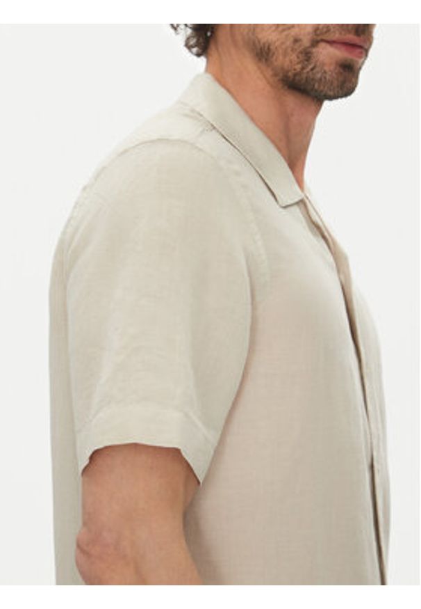 Calvin Klein Koszula K10K114197 Beżowy Regular Fit. Kolor: beżowy. Materiał: bawełna