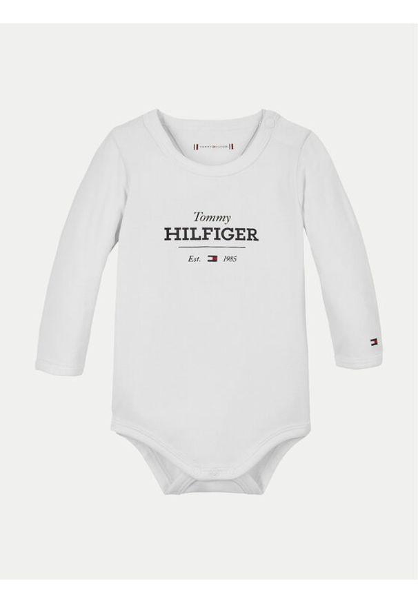 TOMMY HILFIGER - Tommy Hilfiger Body dziecięce Monotype Logo KN0KN01974 Biały. Kolor: biały. Materiał: bawełna