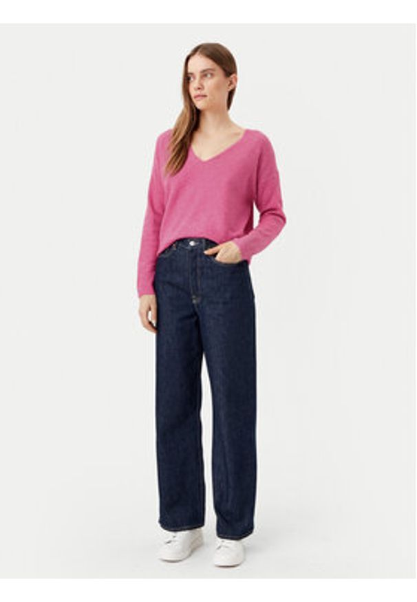 only - ONLY Sweter Rica 15224360 Różowy Regular Fit. Kolor: różowy. Materiał: syntetyk
