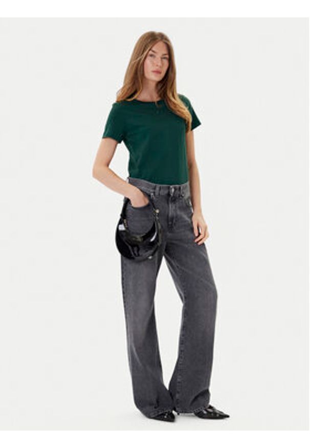 Pinko - PINKO T-Shirt Bussolotto 100355 A2RD Zielony Regular Fit. Kolor: zielony. Materiał: bawełna