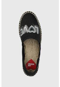 Love Moschino espadryle kolor czarny. Nosek buta: okrągły. Kolor: czarny. Materiał: guma. Obcas: na obcasie. Wysokość obcasa: niski #4