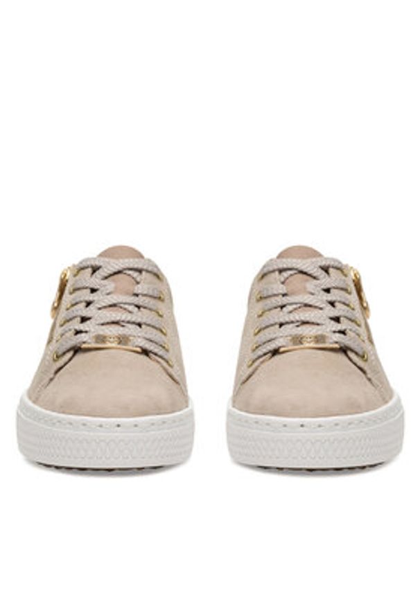 Rieker Sneakersy L59L1-60 Beżowy. Kolor: beżowy. Materiał: zamsz, skóra