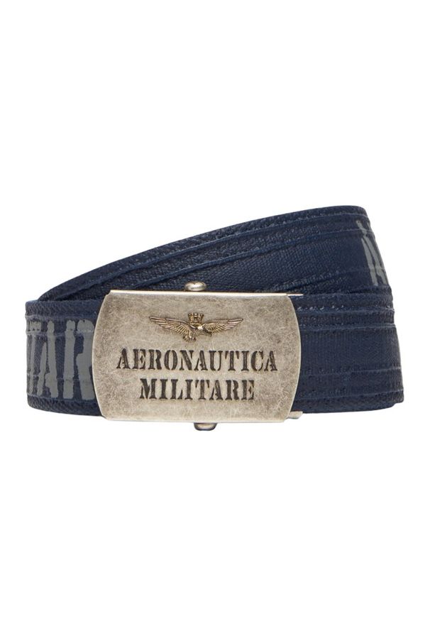 Aeronautica Militare - AERONAUTICA MILITARE Granatowy bawełniany męski pasek, Rozmiar XS. Kolor: niebieski. Materiał: bawełna. Styl: casual, sportowy