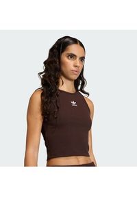 Adidas - adidas Top Essentials KD3821 Brązowy Slim Fit. Kolor: brązowy. Materiał: bawełna #3