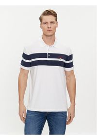 Guess Polo M4GP10 KC741 Biały Regular Fit. Typ kołnierza: polo. Kolor: biały. Materiał: bawełna