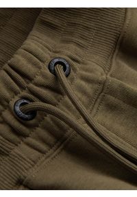 Ombre Clothing - Męskie bawełniane spodnie dresowe joggery BASIC – oliwkowe V2. Okazja: na co dzień. Kolor: oliwkowy. Materiał: dresówka, bawełna. Wzór: aplikacja. Styl: sportowy, casual, elegancki #5