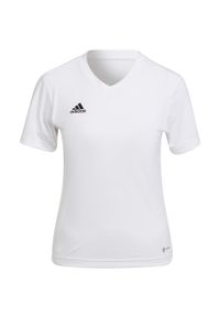 Koszulka piłkarska damska Adidas Entrada 22 Jersey. Kolor: biały. Materiał: jersey. Sport: piłka nożna, turystyka piesza